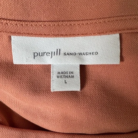 J. Jill Pure Jill Sand Washed Women's Soft Coral Sweatshirt Large - Picture 4 of 7